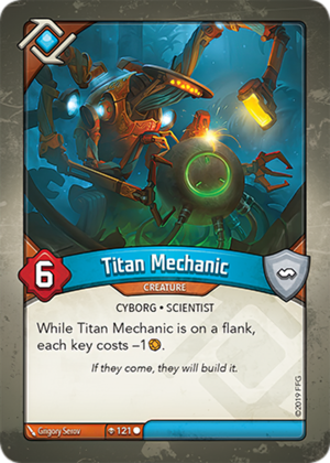Titan Mechanic, a KeyForge card illustrated by Grigory Serov