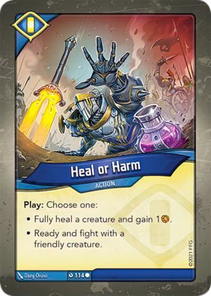 Heal or Harm, a KeyForge card illustrated by Dany Orizio