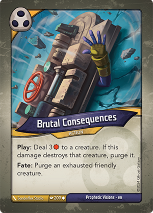 Brutal Consequences, a KeyForge card illustrated by Sonderflex Studio