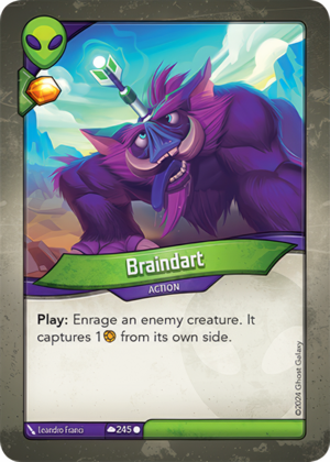 Braindart, a KeyForge card illustrated by Leandro Franci