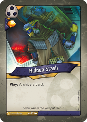 Hidden Stash, a KeyForge card illustrated by Caravan Studio