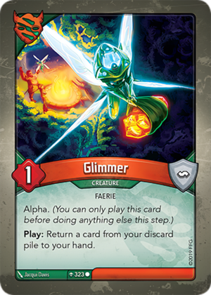 Glimmer, a KeyForge card illustrated by Jacqui Davis