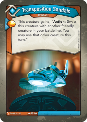 Transposition Sandals, a KeyForge card illustrated by Atha Kanaani