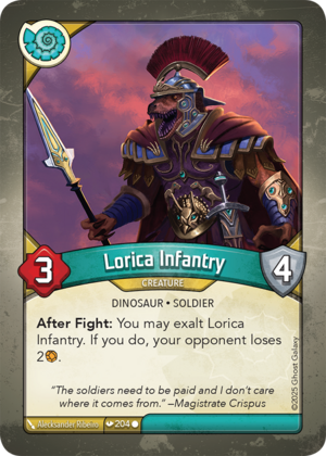 Lorica Infantry, a KeyForge card illustrated by Dinosaur