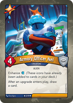 Armory Officer Nel, a KeyForge card illustrated by Chris Bjors