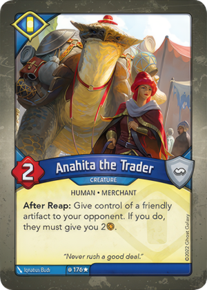Anahita the Trader, a KeyForge card illustrated by Iqnatius Budi