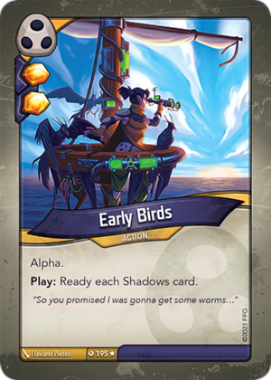 Early Birds, a KeyForge card illustrated by Flaviano Pivoto