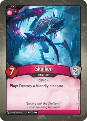 Skullion, a KeyForge card illustrated by Demon