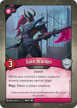 Gate Warden, a KeyForge card illustrated by Demon