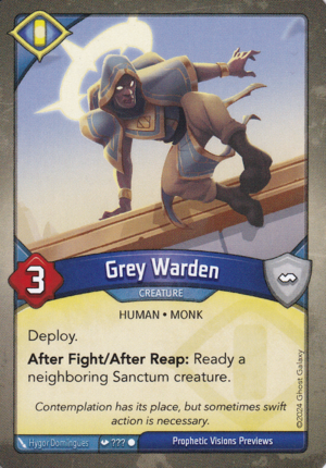 Grey Warden, a KeyForge card illustrated by Human