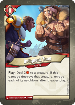 Indignant Tone, a KeyForge card illustrated by MadBoogie Creations