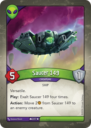 Saucer 149, a KeyForge card illustrated by BalanceSheet