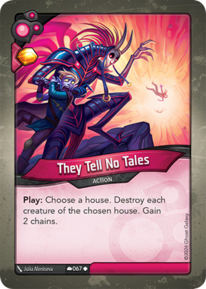 They Tell No Tales, a KeyForge card illustrated by Julia Alentseva