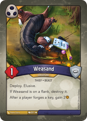 Weasand, a KeyForge card illustrated by Pedro Dutra