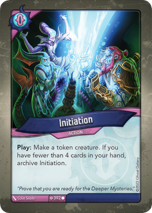 Initiation, a KeyForge card illustrated by Colin Searle