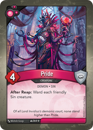 Pride, a KeyForge card illustrated by Michele Giorgi