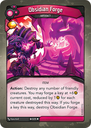 Obsidian Forge, a KeyForge card illustrated by Hans Krill