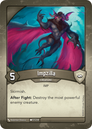 Impzilla, a KeyForge card illustrated by Imp