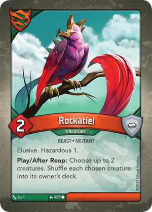 Rockatiel, a KeyForge card illustrated by Mutant