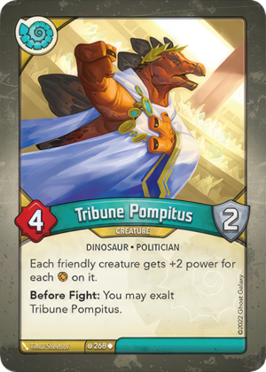 Tribune Pompitus, a KeyForge card illustrated by Saurian