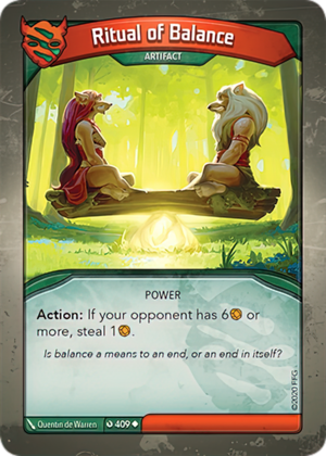 Ritual of Balance, a KeyForge card illustrated by Quentin de Warren