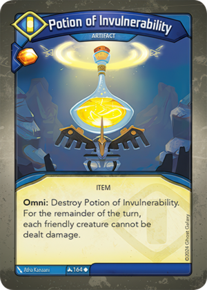 Potion of Invulnerability, a KeyForge card illustrated by Atha Kanaani