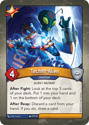 Techno-Alien, a KeyForge card illustrated by Colin Searle