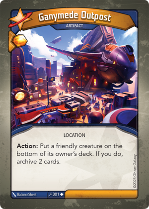 Ganymede Outpost, a KeyForge card illustrated by BalanceSheet