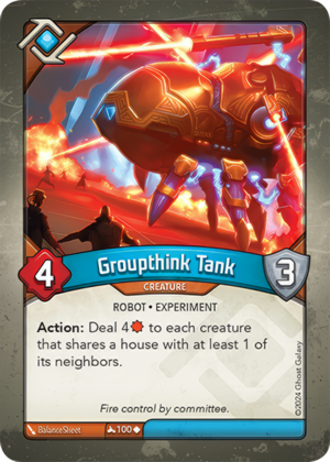 Groupthink Tank, a KeyForge card illustrated by BalanceSheet