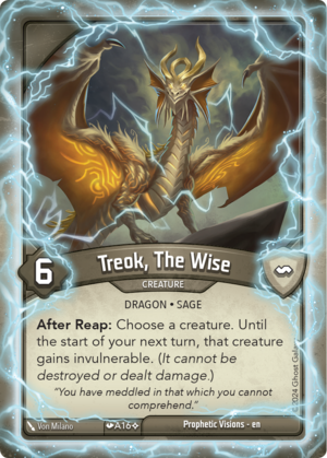 Treok, The Wise (Anomaly), a KeyForge card illustrated by Dragon