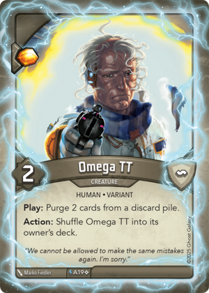 Omega TT (Anomaly), a KeyForge card illustrated by Marko Fiedler