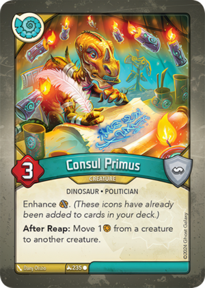 Consul Primus, a KeyForge card illustrated by Dinosaur