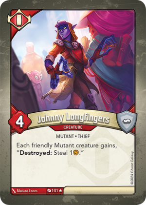 Johnny Longfingers (Redemption), a KeyForge card illustrated by Mutant