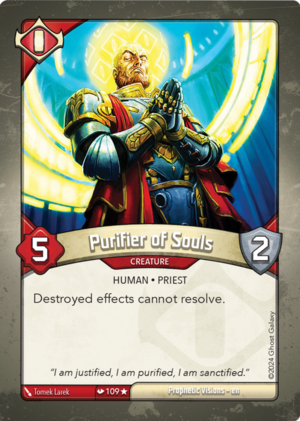 Purifier of Souls (Redemption), a KeyForge card illustrated by Tomek Larek