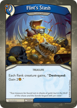 Flint’s Stash, a KeyForge card illustrated by Sonderflex Studio