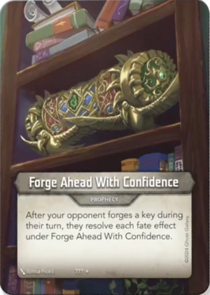 Forge Ahead With Confidence, a KeyForge card illustrated by Ronnie Price II