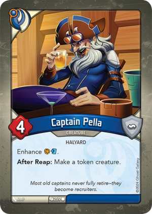 Captain Pella, a KeyForge card illustrated by Halyard