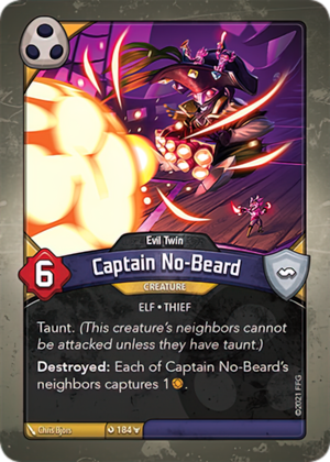 Captain No-Beard (Evil Twin), a KeyForge card illustrated by Chris Bjors