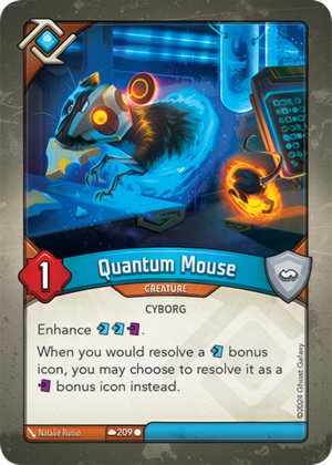 Quantum Mouse, a KeyForge card illustrated by Cyborg