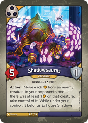 Shadowsaurus, a KeyForge card illustrated by Dinosaur