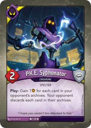 P.K.E. Syphonator, a KeyForge card illustrated by Specter