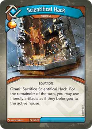 Scientifical Hack, a KeyForge card illustrated by Nasrul Hakim