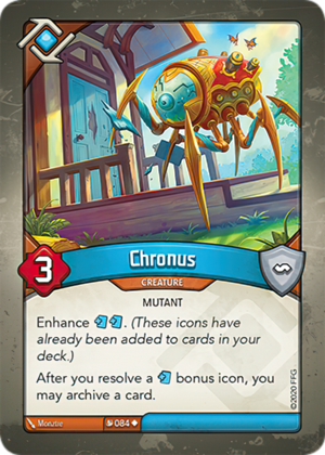 Chronus, a KeyForge card illustrated by Monztre