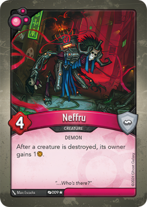 Neffru, a KeyForge card illustrated by Demon