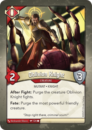 Oblivion Knight, a KeyForge card illustrated by Mutant