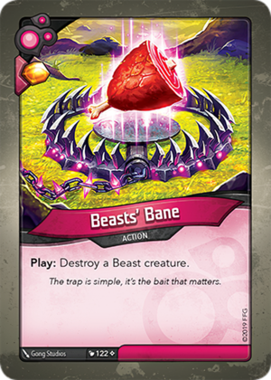 Beasts’ Bane, a KeyForge card illustrated by Gong Studios