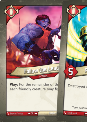 Follow the Leader (Redemption), a KeyForge card illustrated by Bogdan Tauciuc