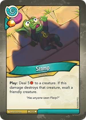 Stomp, a KeyForge card illustrated by Jessé Suursoo