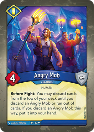 Angry Mob, a KeyForge card illustrated by Vladimir Kafanov