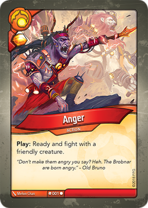Anger, a KeyForge card illustrated by Melvin Chan